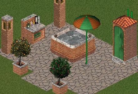 Entertainment hub - Brick Garden Patio