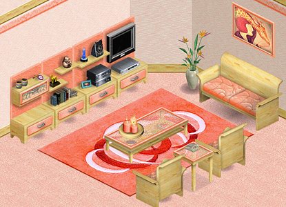 Living room - Peach Soft House